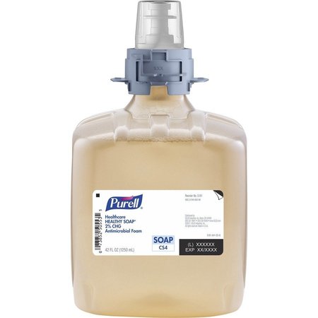 PURELL Soap, Foam, Antimicrobial, CS4 Dispenser, 1250ml, BN, PK 4 GOJ518103